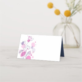 Cartões de casamento cor-de-rosa com marinho de fl
