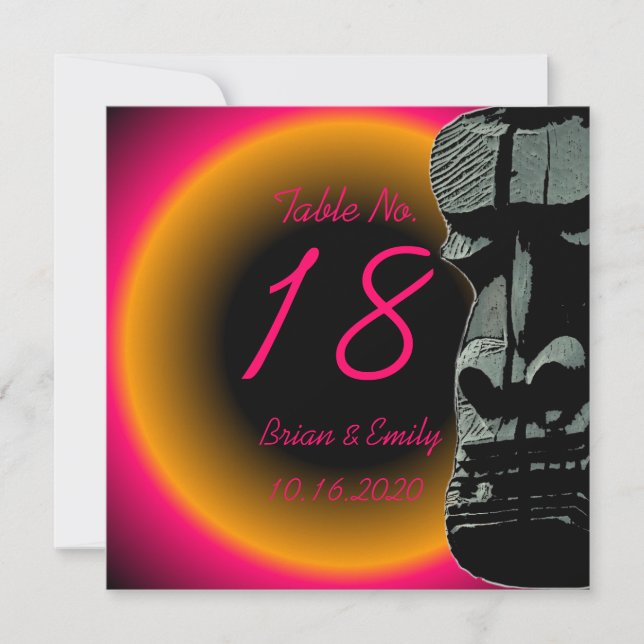 Cartões de casamento da mesa de cabeça laranja-ros (Frente)