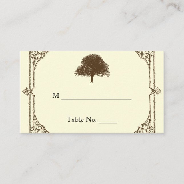 Cartões De Casamento De Árvores De Oak Castanho Vi (Frente)