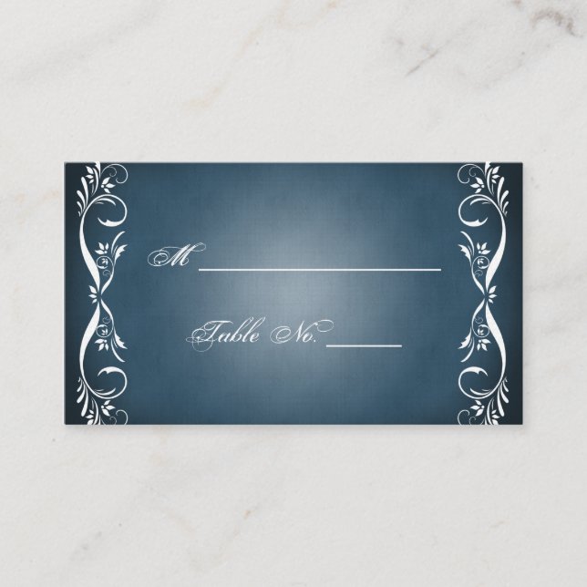 Cartões De Casamento De Azul-Noite (Frente)