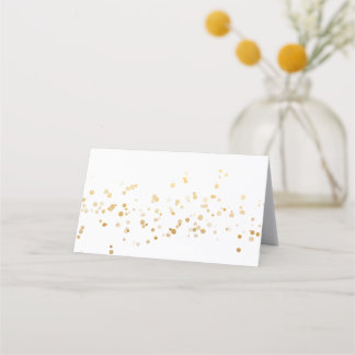 Cartões de Casamento de Confetti Dourado Elegante