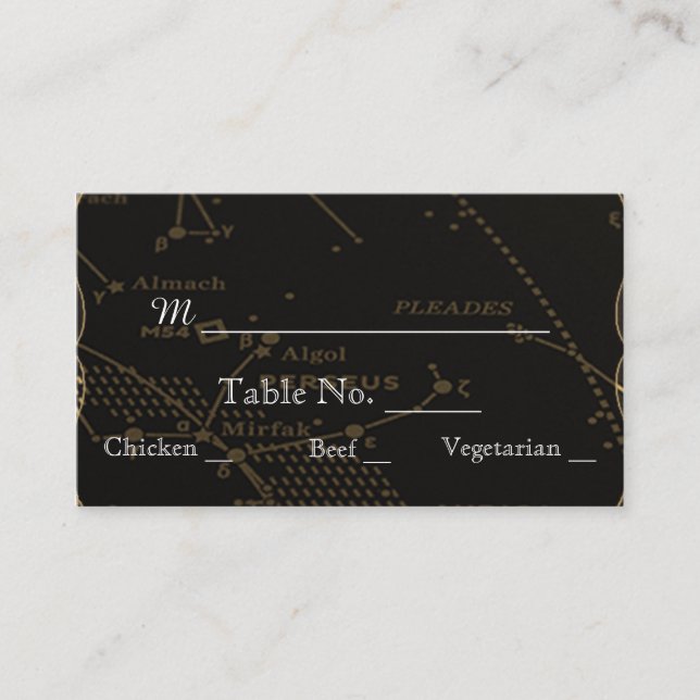 Cartões de Casamento de Constelação Dourada e Negr (Frente)