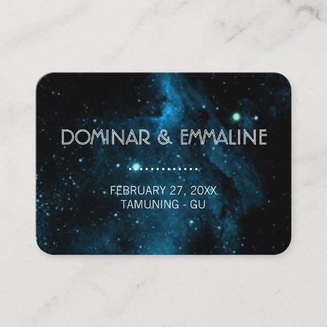 Cartões de Casamento de Galáxia Azul (Frente)