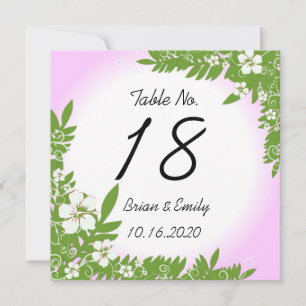 Cartões de casamento de mesa personalizados rosa b