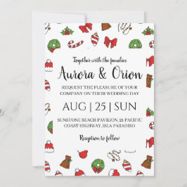 cartões de casamento de natal com tipografia elega