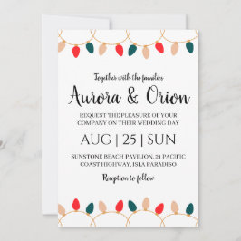 cartões de casamento de natal com tipografia elega