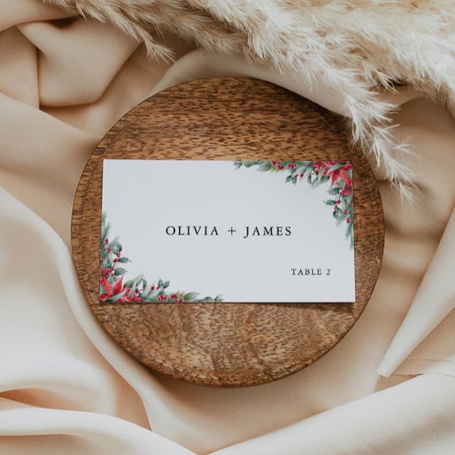 Cartões de Casamento de Natal Modelo (Christmas Wedding Place Cards Template
)