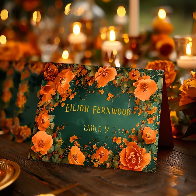 Cartões De Casamento De Outono De Druid Hill Editá (Whimsical Druid Hill Wedding Place Cards )
