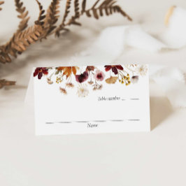 Cartões De Casamento Floral Burgundy Boho