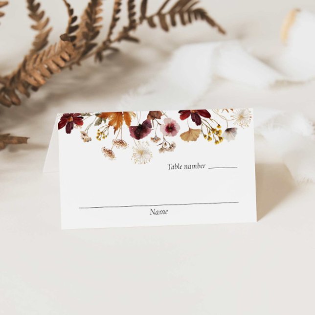 Cartões De Casamento Floral Burgundy Boho (Boho Burgundy Floral Wedding Escort Card)