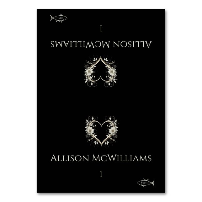 Cartões de Casamento-Flores de Ícone de Peixe com  (Frente)