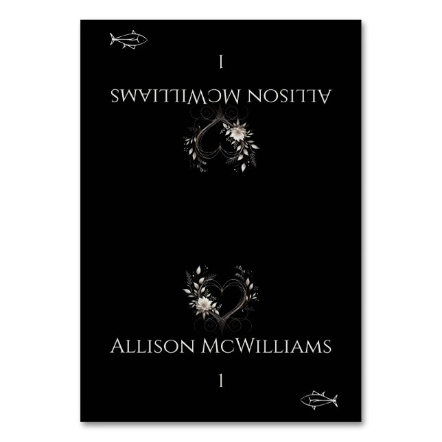 Cartões de Casamento-Flores de Ícone de Peixe com  (Frente)