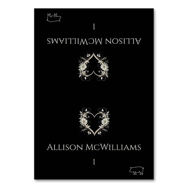 Cartões de Casamento-Flores de Ícone de Porco com  (Frente)