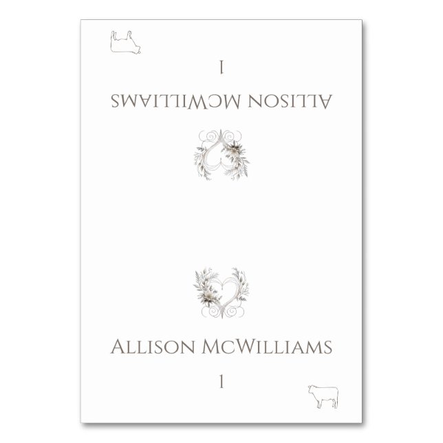 Cartões De Casamento-Flores De Ícones De Carne (Frente)