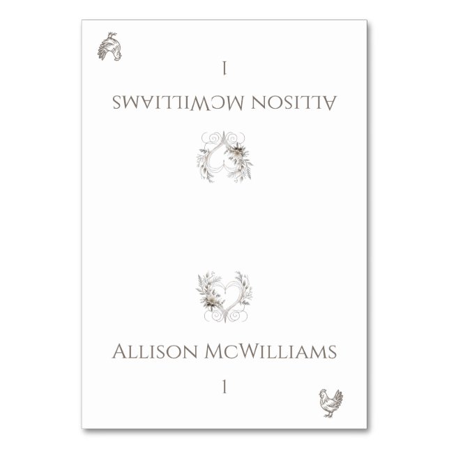 Cartões de Casamento-Flores de Ícones de Frango (Frente)