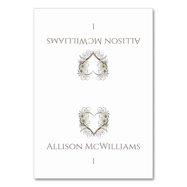 Cartões de Casamento — Flores Modernas com Coração (Frente)