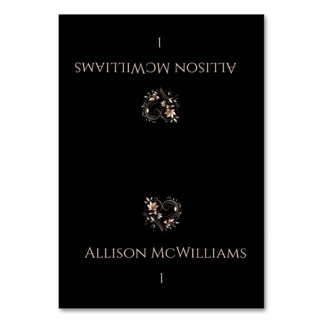 Cartões de Casamento — Flores Rosa Douradas (Frente)