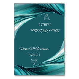 Cartões de Casamento-Ícone de Aves-Esmeralda Verde