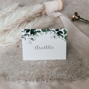 Cartões de Casamento Imprimíveis Emerald Greenery