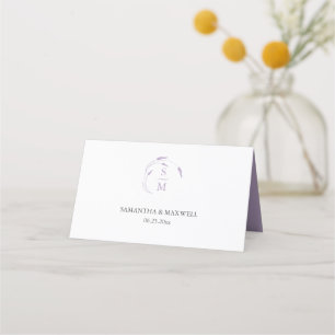Cartões de Casamento Lavanda Monograma