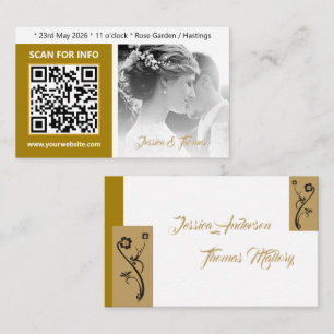 Cartões de Casamento Modernos, Código QR, Foto, Ou