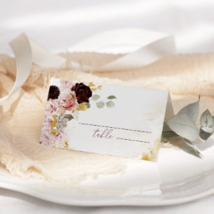 Cartões de casamento outono de ouro borgonha