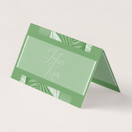 Cartões de Casamento Personalizados Verde Tropical