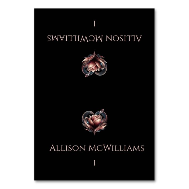 Cartões de Casamento — Rosa com Coração (Frente)