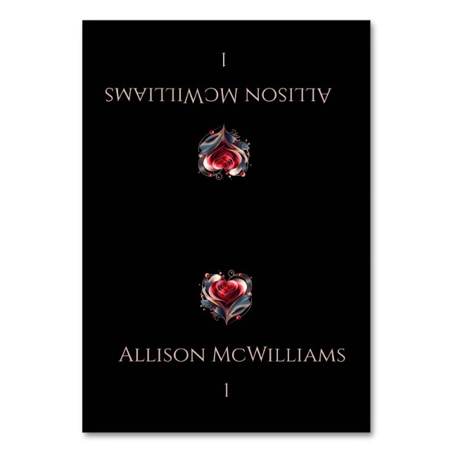 Cartões de Casamento — Rosa de Forma Coração Moder (Frente)