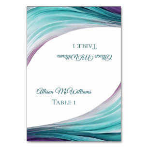 Cartões de Casamento-Roxo e Teal-