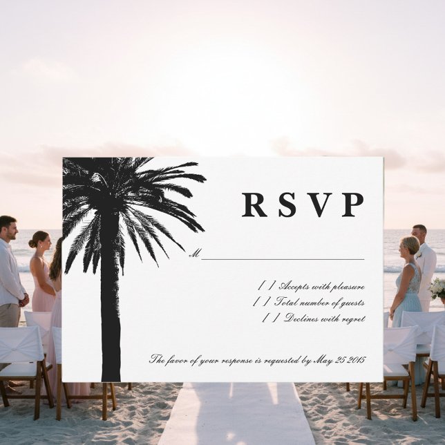 Cartões de casamento RSVP | Tema da praia (rsvp beach wedding)