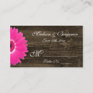 Cartões de Casamento Rustic Hot Pink Gerber Daisy