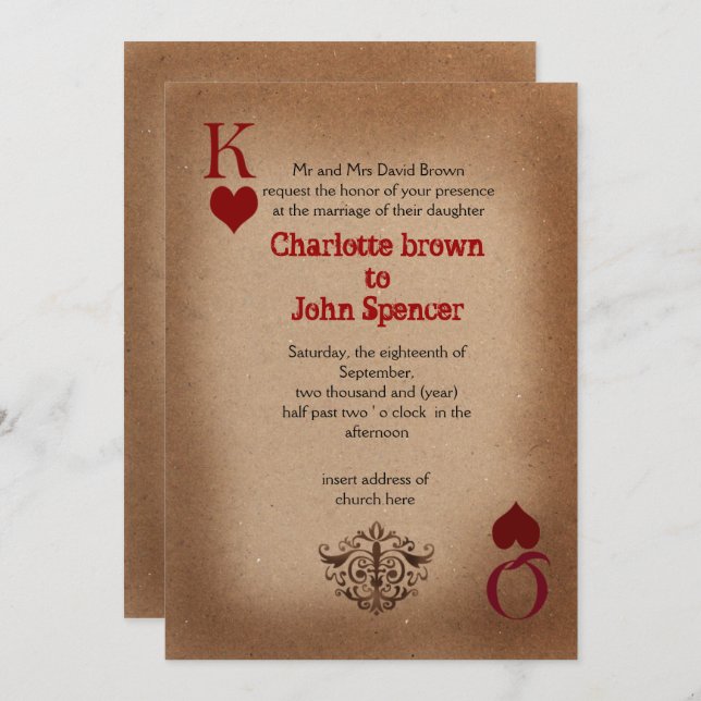 Cartões de Casamento Rustic Las Vegas (Frente/Verso)