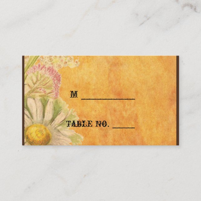 Cartões de Casamento Rustic Watercolor Daisies (Frente)