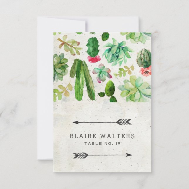 Cartões De Casamento Suculentos Do Deserto - Pedra (Frente)