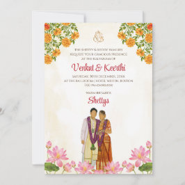 Cartões de casamento Telugu e convites de casament