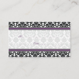 Cartões de Casamento tema damasco, preto e branco,