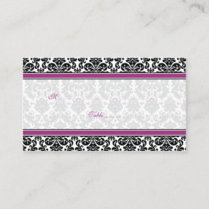 Cartões de Casamento tema damasco, preto e branco,