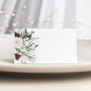 Cartões de casamento verdes e de inverno elegantes