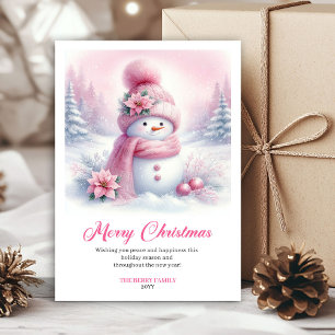 Cartões de Cena de Natal Digital de Boneco de Neve