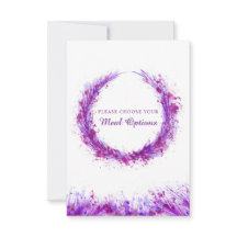 Cartões de cerâmica roxa de escolha de refeição ca