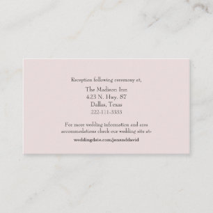 Cartões de cerimônia de casamento cor-de-rosa páli