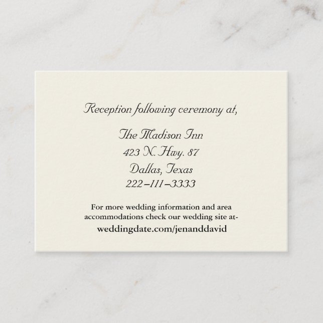 Cartões de cerimônia de nupção (Frente)