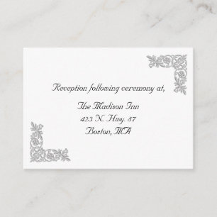 Cartões de cerimônias para bordados de prata