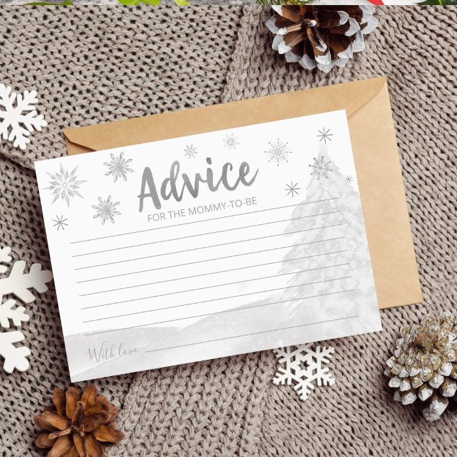 Cartões de Chá de fraldas com floco de neve (Criador carregado)