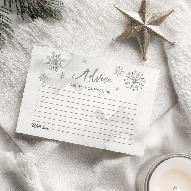 Cartões de Chá de fraldas com flocos de neve (Criador carregado)