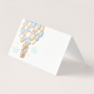 Cartões de Chá de fraldas do Balão do Urso Azul