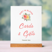 Cartões de Chá de fraldas e Sinal de Presente