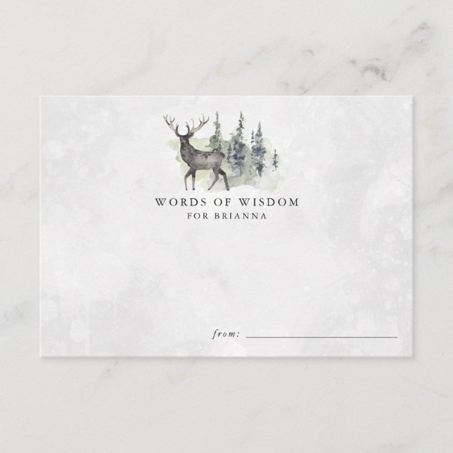 Cartões de Chá de fraldas para animais florestais (Frente)