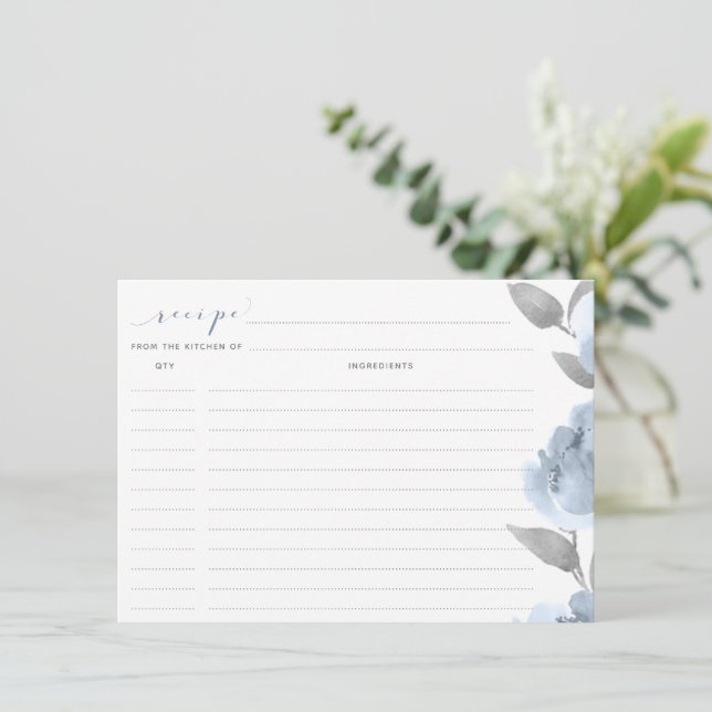 Cartões de chá de panela com Cinza azul poeirento  (Em pé/Frente)